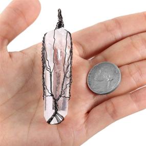 img 1 attached to 🌳 PESOENTH Clear Quartz Tree of Life Necklace - Reiki Healing Crystal Point Pendant for Women, Girls Jewelry