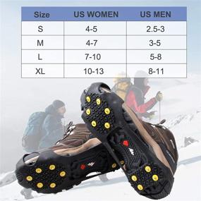 img 2 attached to Shaddock Ice Cleats for Shoes Boots - 10 Studs Traction Cleat, Slip-on Stretch Footwear for Men Women - Anti Slip Snow Ice Cleats Over Shoe Boots