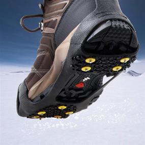 img 3 attached to Shaddock Ice Cleats for Shoes Boots - 10 Studs Traction Cleat, Slip-on Stretch Footwear for Men Women - Anti Slip Snow Ice Cleats Over Shoe Boots