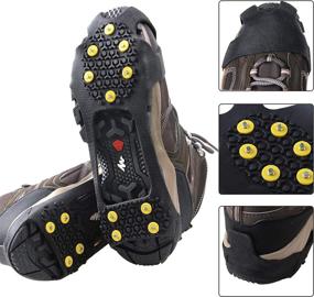 img 1 attached to Shaddock Ice Cleats for Shoes Boots - 10 Studs Traction Cleat, Slip-on Stretch Footwear for Men Women - Anti Slip Snow Ice Cleats Over Shoe Boots