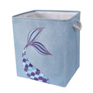 🧜 wernnsai mermaid storage bin - 16” × 13” × 18” linen | collapsible nursery & laundry basket | girls baby gift basket | home organizer logo