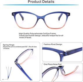 img 2 attached to 😺 Kisdate 4 Pack Cat Eye Blue Light Blocking Reading Glasses for Women - Fashionable +1.5 Diopter Computer Readers