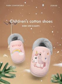 img 3 attached to Cozy & Adorable Fluffy Slippers for Toddler Boys' Bedroom - Sizes 12.5-13.5