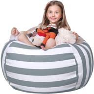 🧸 wekapo stuffed animal storage bean bag chair: organize kids' plush toys with this extra large premium cotton canvas stuffable zipper beanbag logo