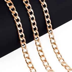 img 2 attached to 👜 Set of 3 Gold Luxury Fashion Replacement Flat Chain Straps with Buckles - 47 Inche Length - Ideal for DIY Metal Shoulder Cross Body Bag Hand Bag Purse Replacement