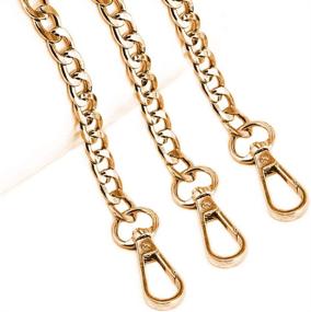 img 1 attached to 👜 Set of 3 Gold Luxury Fashion Replacement Flat Chain Straps with Buckles - 47 Inche Length - Ideal for DIY Metal Shoulder Cross Body Bag Hand Bag Purse Replacement