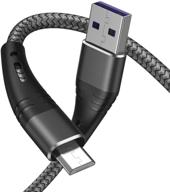 🔌 премиум-микро-usb-кабель, плетеный из нейлона, 3 фута - 2 штуки, зарядное устройство для samsung galaxy s7 s6 edge j7 s5, note 5 4, lg, htc, sony, xbox one, ps4, kindle, mp3, планшет (серый), быстрая и надежная зарядка логотип