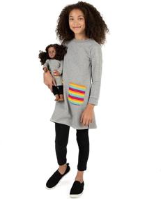 img 2 attached to Leveret Toddler Uniform Girls Sweatshirt Girls' Clothing in Dresses