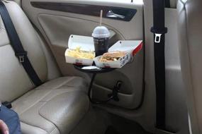 img 1 attached to 🍽️ 360º Adjustable Car Food Tray/Desk: Non-Slip Snack and Drink Tray, Black