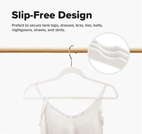 img 1 attached to 👗 60 Pack Ultra Thin Velvet Hangers - Non Slip Felt Coated Space Saving Clothes Hangers with 360 Degree Swivel Hook for Coats, Jackets, Pants, and Dresses - White