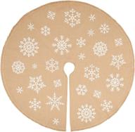 🎄 rustic snowflake burlap christmas tree skirt - 60 inch juvale holiday xmas decorations for home логотип