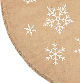 img 1 attached to 🎄 Rustic Snowflake Burlap Christmas Tree Skirt - 60 Inch Juvale Holiday Xmas Decorations for Home