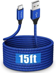 img 4 attached to 🔵 15ft USB C Cable by etguuds - Extra Long, Fast Charging USB-A to USB-C Charger, Premium Nylon Braided Cord - Blue