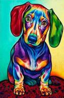 🐶 enhanced 5d diamond painting kit: colorful dog, diy diamond embroidery art, paint by number kit, stitch craft home decor - 35x25cm logo