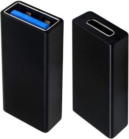 img 4 attached to Даттек 2 шт. адаптер USB C к USB 3.0, адаптер USB к USB C, USB 3.1 USB 3.0 Женский - USB C Женский адаптер-соединитель - Совместим с iPhone 11, Google Pixel, Huawei и другими устройствами (черный)