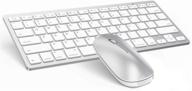 🔌 omoton bluetooth keyboard and mouse for ipad and iphone (ipados 13+ / ios 13+), compatible with new ipad 10.2, ipad pro 12.9/11.0, and other bluetooth enabled devices, silver white logo