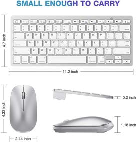 img 2 attached to 🔌 OMOTON Bluetooth Keyboard and Mouse for iPad and iPhone (iPadOS 13+ / iOS 13+), Compatible with New iPad 10.2, iPad Pro 12.9/11.0, and Other Bluetooth Enabled Devices, Silver White