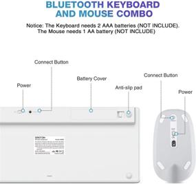 img 1 attached to 🔌 OMOTON Bluetooth Keyboard and Mouse for iPad and iPhone (iPadOS 13+ / iOS 13+), Compatible with New iPad 10.2, iPad Pro 12.9/11.0, and Other Bluetooth Enabled Devices, Silver White