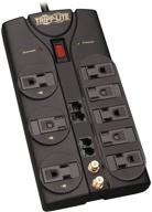 🔌 tripp lite tlp810net grey surge protector power strip - 8 outlet, 10ft cord, right-angle plug, tel/modem/coax/ethernet protection, rj11, rj45, &amp; $250,000 insurance logo