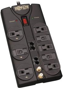 img 4 attached to 🔌 Tripp Lite TLP810NET Grey Surge Protector Power Strip - 8 Outlet, 10ft Cord, Right-Angle Plug, Tel/Modem/Coax/Ethernet Protection, RJ11, RJ45, &amp; $250,000 Insurance