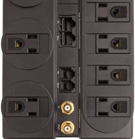 img 1 attached to 🔌 Tripp Lite TLP810NET Grey Surge Protector Power Strip - 8 Outlet, 10ft Cord, Right-Angle Plug, Tel/Modem/Coax/Ethernet Protection, RJ11, RJ45, &amp; $250,000 Insurance