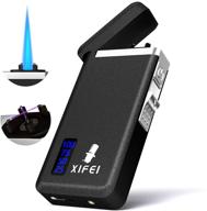 🔥 xifei dual arc butane lighter - refillable windproof plasma portable usb rechargeable with led display power 2 in 1 lighter for camping, hiking, outdoor adventure, survival tactical logo