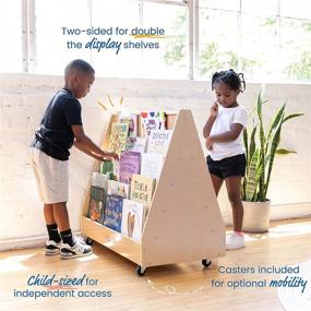 img 1 attached to 📚 ECR4Kids Birch Double-Sided Book Display Stand, Wood Shelf Organizer for Kids, 10 Shelves, Natural - Enhance Discoverability