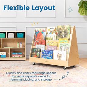 img 2 attached to 📚 ECR4Kids Birch Double-Sided Book Display Stand, Wood Shelf Organizer for Kids, 10 Shelves, Natural - Enhance Discoverability