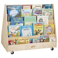 📚 ecr4kids birch double-sided book display stand, wood shelf organizer for kids, 10 shelves, natural - enhance discoverability логотип