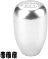 🚗 aramox gear shift knob - car universal manual modification gear shift head shifter 6-speed (silver) logo