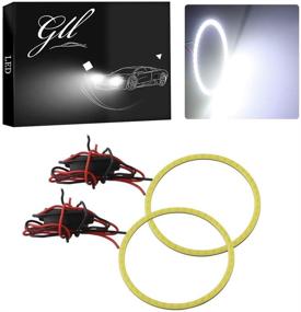 img 4 attached to Пара белых круглых колец гало 70 мм 60SMD 🔆 COB LED с предупреждающей лампой