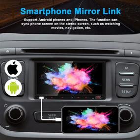 img 2 attached to 🚗 YuanTing Двойная 2 Din автомагнитола с 7-дюймовым сенсорным экраном, Apple CarPlay, Android Auto, Bluetooth и камерой