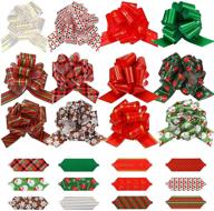 🎁 36 pieces of 5'' christmas gift bows - ideal for xmas present wrapping, ribbon baskets, and christmas tree decoration logo