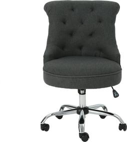 img 4 attached to 🪑 Stylish and Comfortable Christopher Knight Home Tyesha Desk Chair in Dark Gray + Chrome: Find the Perfect Addition to Your Workspace