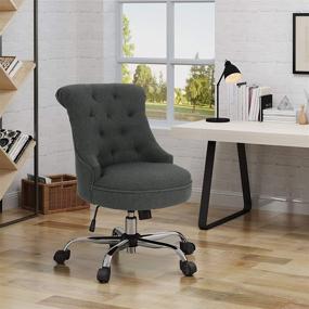 img 3 attached to 🪑 Stylish and Comfortable Christopher Knight Home Tyesha Desk Chair in Dark Gray + Chrome: Find the Perfect Addition to Your Workspace