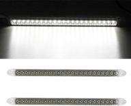 🚚 highly reliable partsam 2pcs 17" white 23led surface mount truck reverse backup tail light bars - waterproof and durable logo