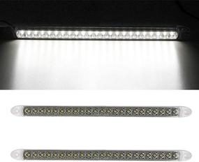 img 4 attached to 🚚 Highly Reliable Partsam 2PCS 17" White 23LED Surface Mount Truck Reverse Backup Tail Light Bars - Waterproof and Durable