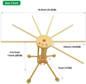 img 2 attached to Collapsible Pasta Drying Rack - Fresh Noodles Hanging Stand for Kitchen - Foldable Plastic Spaghetti Holder with 4 Legs and 10 Arm Handles (Yellow)