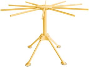 img 4 attached to Collapsible Pasta Drying Rack - Fresh Noodles Hanging Stand for Kitchen - Foldable Plastic Spaghetti Holder with 4 Legs and 10 Arm Handles (Yellow)