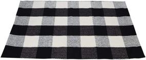 img 1 attached to 🏁 Black and White Checkered Cotton Rug - Plaid Area Rug for Kitchen, Entryway, Bath, Doormat, or Bedroom - Washable Carpet (23.6''x35.4'')