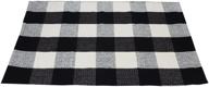 🏁 black and white checkered cotton rug - plaid area rug for kitchen, entryway, bath, doormat, or bedroom - washable carpet (23.6''x35.4'') logo