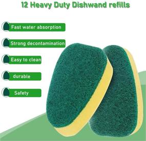 img 1 attached to 🧽 Kitchen Dish Wand Refills, SUPBEC Sponge Brush Heads, Heavy Duty Cleaning Sponge Pads, Replacement Heads for Pot and Sink Cleaning Sponge - Pack of 12