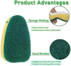 img 2 attached to 🧽 Kitchen Dish Wand Refills, SUPBEC Sponge Brush Heads, Heavy Duty Cleaning Sponge Pads, Replacement Heads for Pot and Sink Cleaning Sponge - Pack of 12