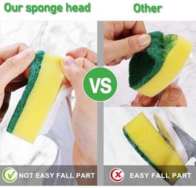 img 3 attached to 🧽 Kitchen Dish Wand Refills, SUPBEC Sponge Brush Heads, Heavy Duty Cleaning Sponge Pads, Replacement Heads for Pot and Sink Cleaning Sponge - Pack of 12