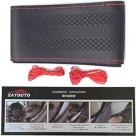 💡 улучшите интерьер своего автомобиля с чехлами для руля zatooto car stitch - diy из красной микрофибры | подходит для женщин и мужчин | универсальные аксессуары для авто диаметром 15 дюймов логотип