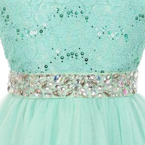 img 2 attached to 💫 Glamorous Sleeveless Glitters Sequined Bodice Rhinestones Girls' Dresses
