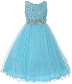 img 4 attached to 💫 Glamorous Sleeveless Glitters Sequined Bodice Rhinestones Girls' Dresses