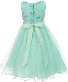 img 3 attached to 💫 Glamorous Sleeveless Glitters Sequined Bodice Rhinestones Girls' Dresses