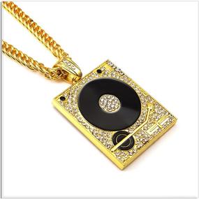 img 2 attached to 🎶 Enchanting Xusamss Stainless Crystal Phonograph Necklace: Charming Jewelry for Girls