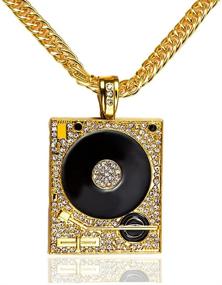 img 4 attached to 🎶 Enchanting Xusamss Stainless Crystal Phonograph Necklace: Charming Jewelry for Girls